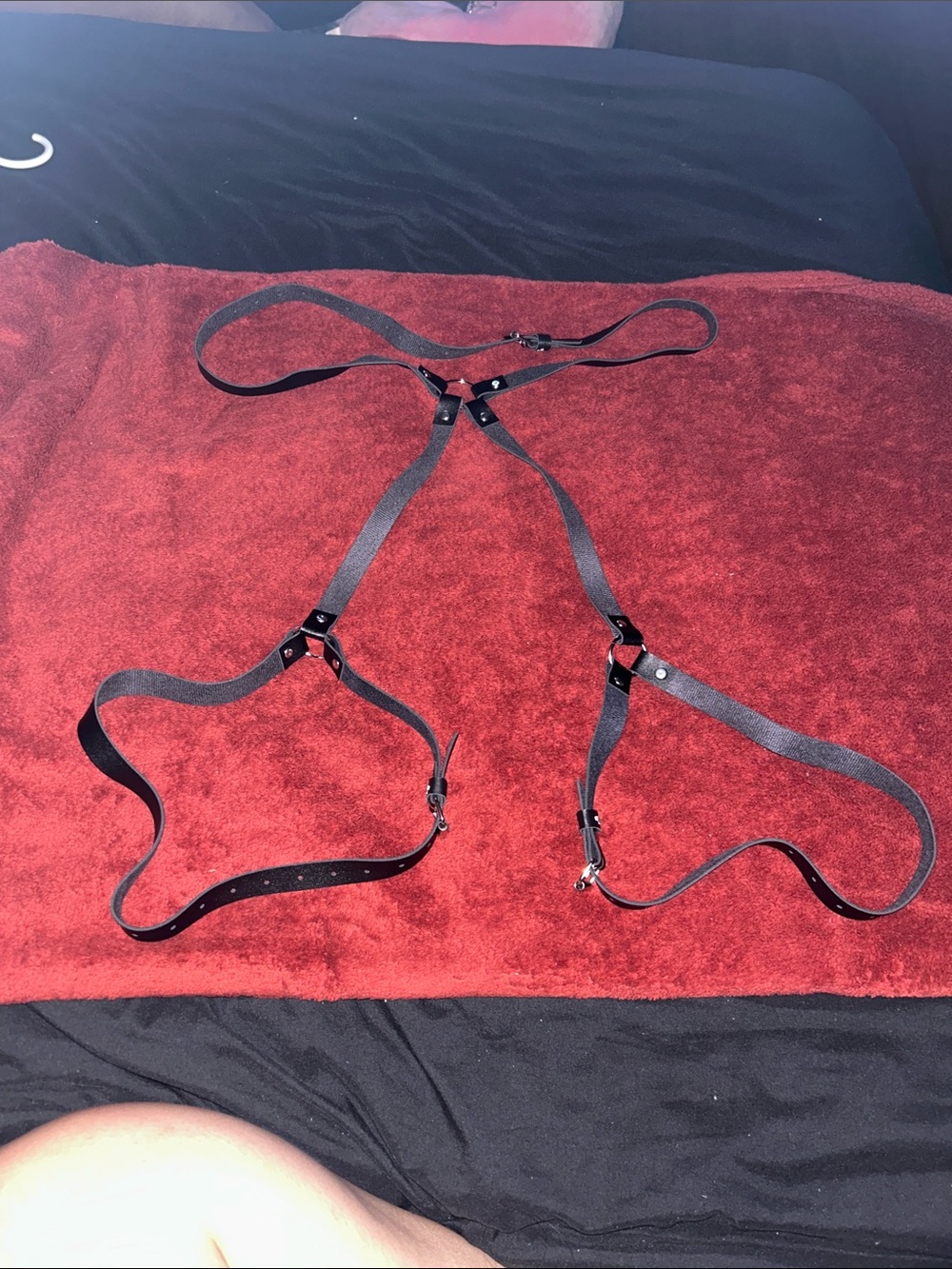 SHEIN Black Faux Leather Body Harness